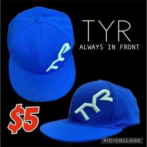 $5 ADD ON ITEM/TYR LOGO Royal blue flex fit hat M/L
